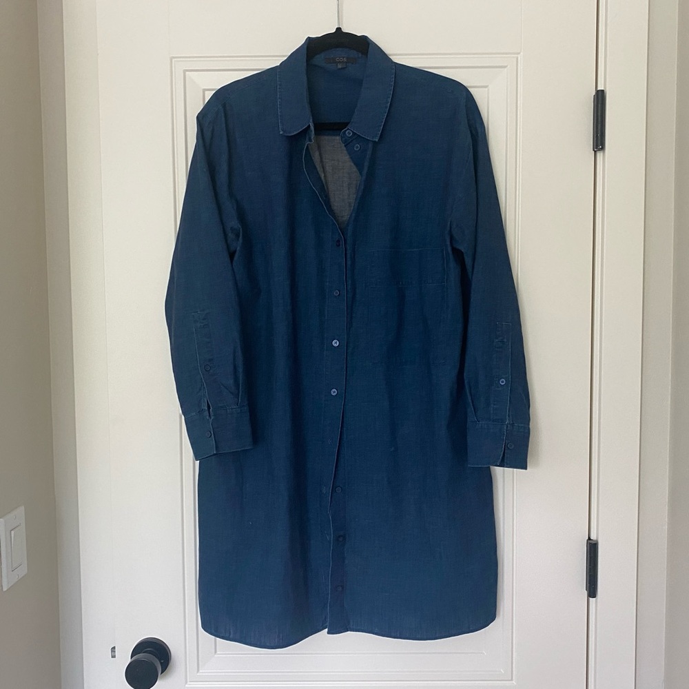 COS chambray shirt dress
